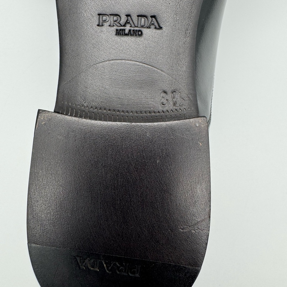 PRADA Black Leather Square Toe Lace Up Shoes UK 8.5 / US 9.5 - Picture 11 of 12